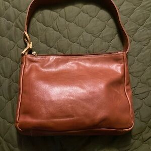 EUC Francesco Biasia Brown Leather Shoulder Bag